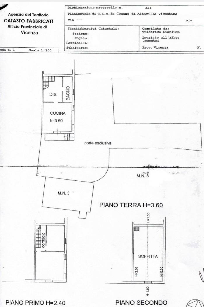 una delle 5 planimetrie catastali