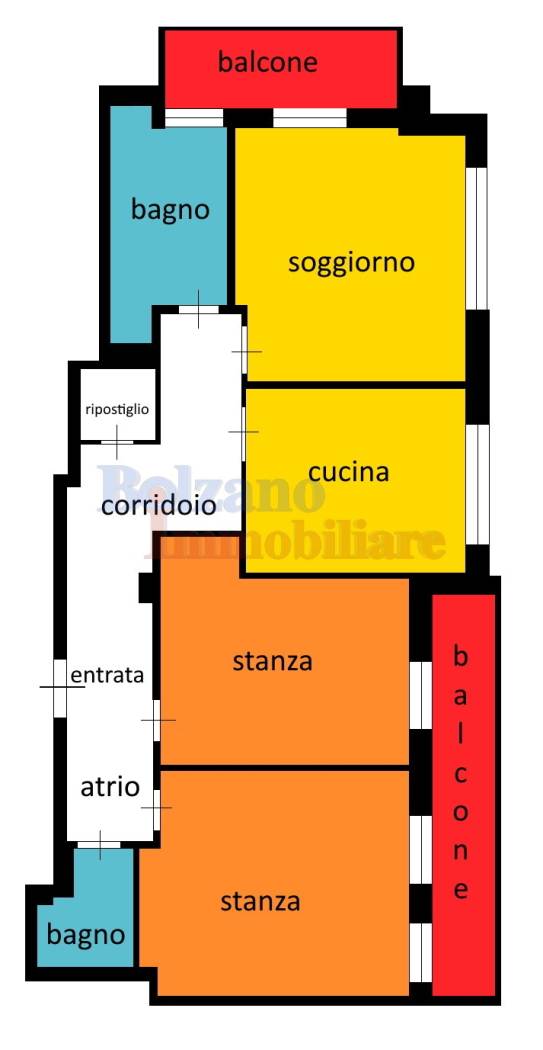 Appartamento a Bolzano in Viale Trieste. L'immobile è posizionato al primo piano con ascensore e in una ottima esposizione ed è disponibile da subito.