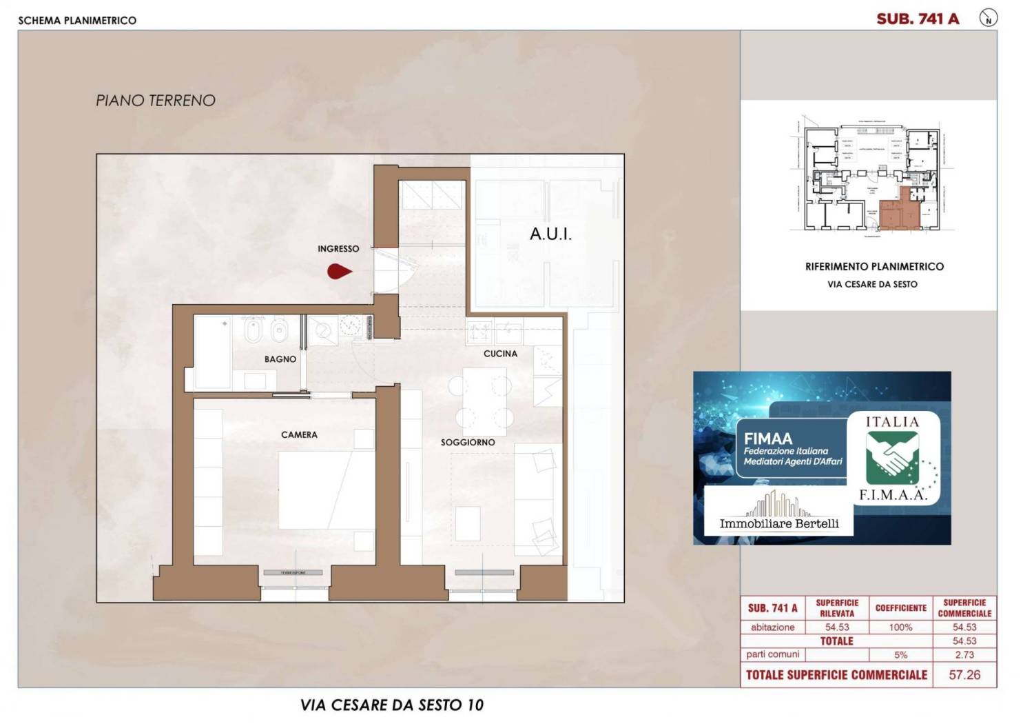 IN PALAZZINA ANNI 60 - IMMOBILIARE BERTELLI PROPONE : ABITAZIONE AL PRIMO TERRA COMPLETAMENTE RISTRUTTURATA LIBERA DA SUBITO COMPOSTA DA : INGRESSO 
