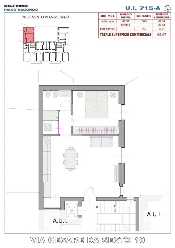 IN PALAZZINA ANNI 60 - IMMOBILIARE BERTELLI PROPONE : ABITAZIONE AL PIANO SECONDO COMPLETAMENTE RISTRUTTURATA LIBERA DA SUBITO COMPOSTA DA : INGRESSO 