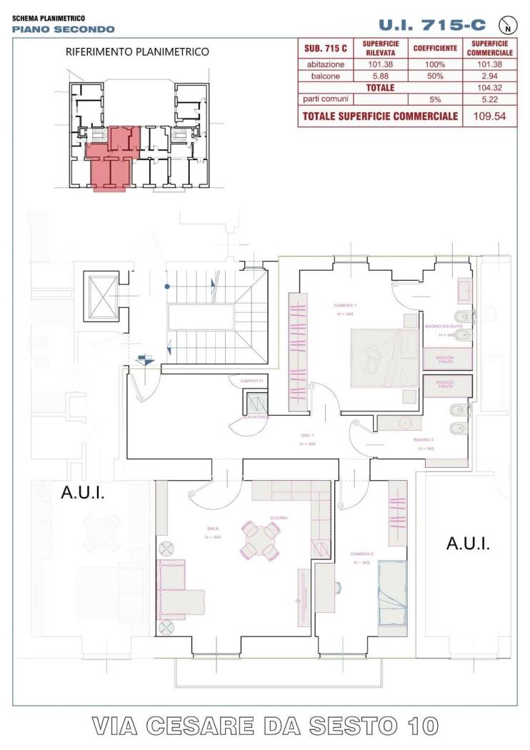 IN PALAZZINA ANNI 60 - IMMOBILIARE BERTELLI PROPONE : ABITAZIONE AL PIANO SECONDO COMPLETAMENTE RISTRUTTURATA LIBERA DA SUBITO COMPOSTA DA : INGRESSO 